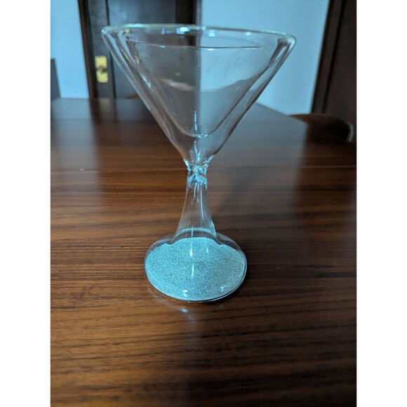 Martini Glass 1 Minute Timer Wine Cocktail Filled Hollow  Hourglass - Picture 1 of 5